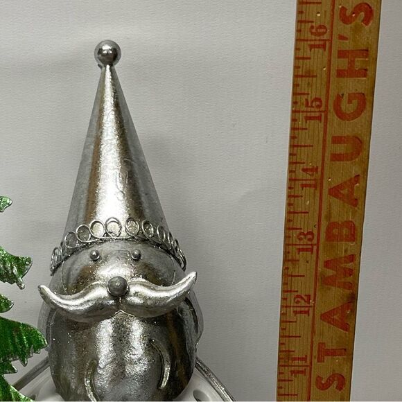 Metal & Ceramic Santa Gnome Tealight Candle Holder Holiday Christmas Décor 16” - Picture 6 of 8